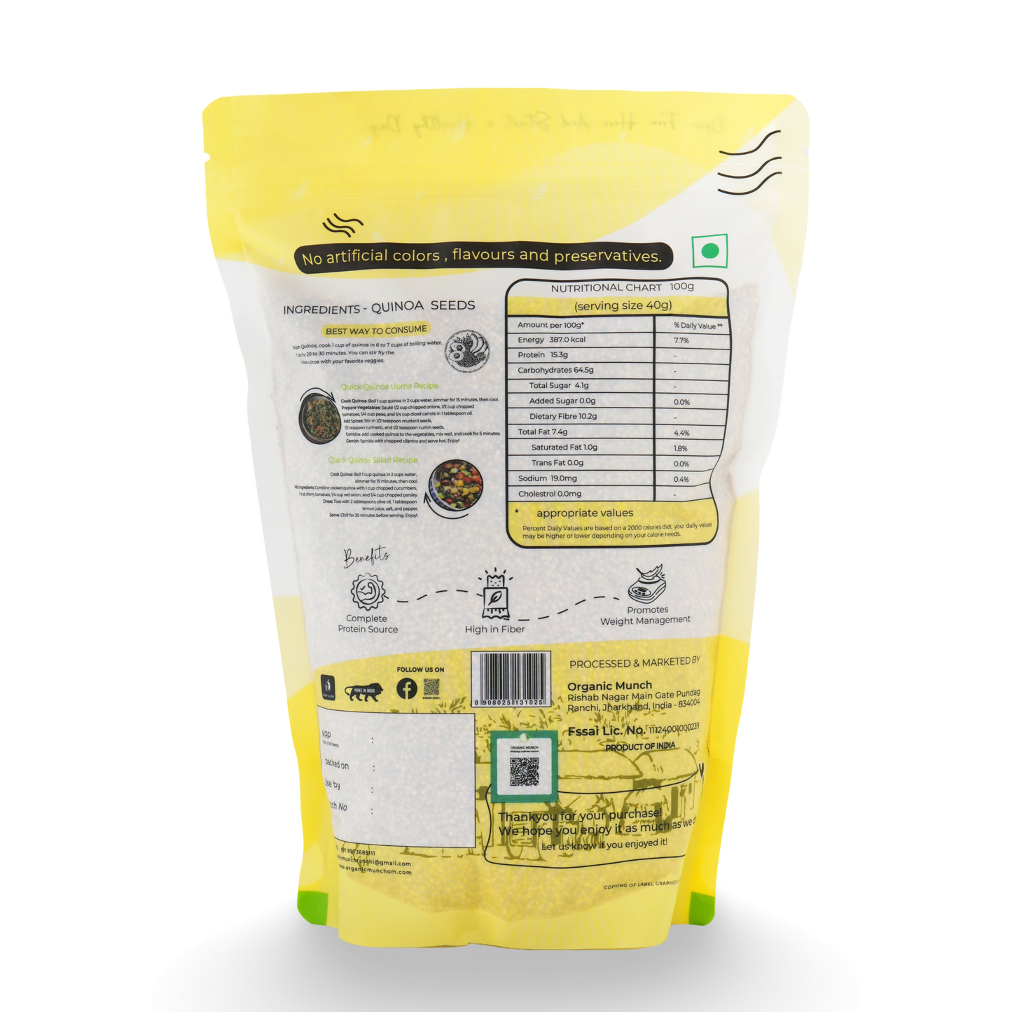 Premium White Quinoa| 100% natural Plant based Protein